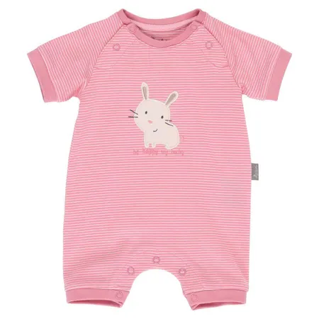 Sigikid Geringelter Babyoverall rosa, Gr. 50