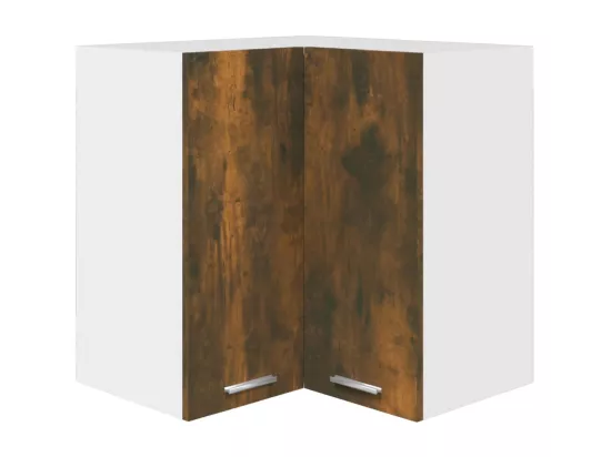 Armoire d'angle suspendue Chêne fumé Bois d'ingénierie