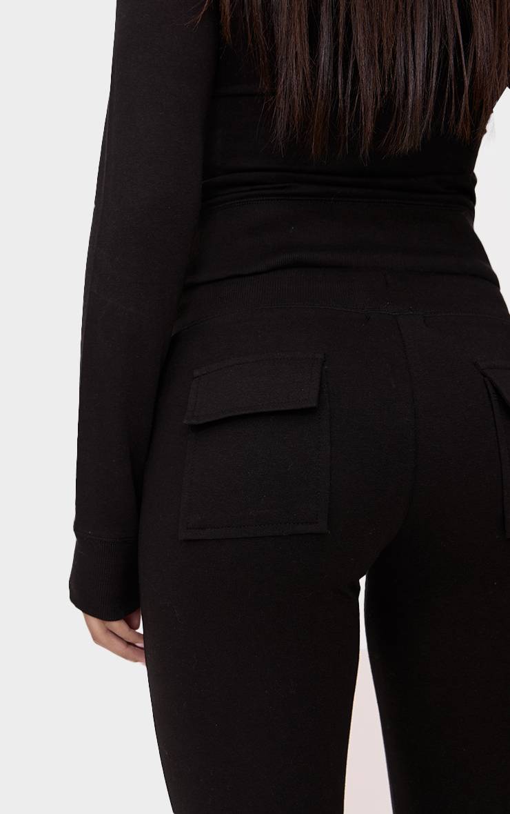Noir Pantalon Évasé Skinny Taille Basse Coordonné