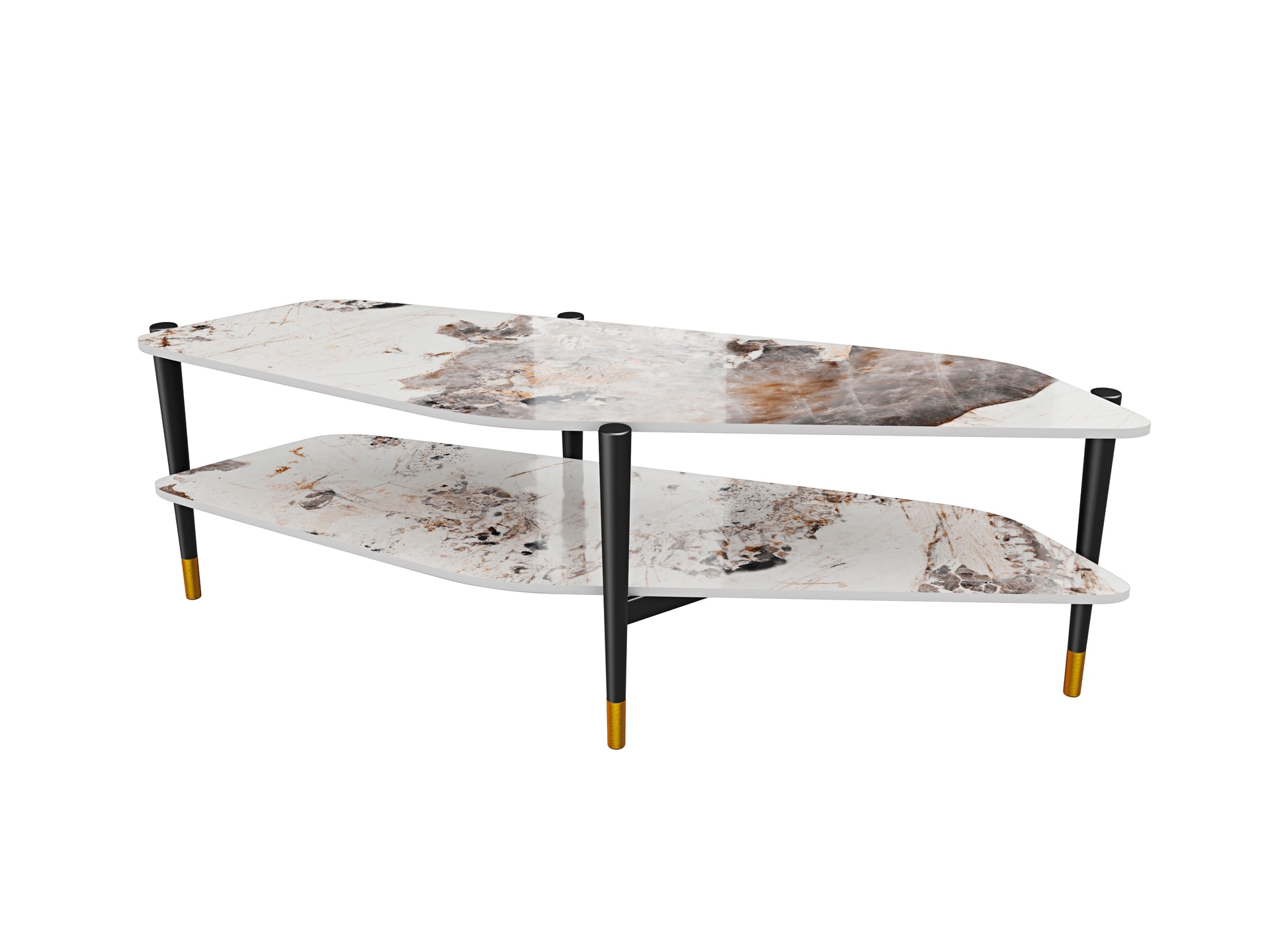 MONDO TV-Tisch BERGAMO 120x41 cm Keramik Marmoroptik