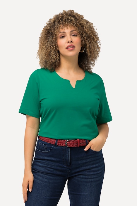 T-Shirt, A-Linie, Tunika-Ausschnitt, Halbarm