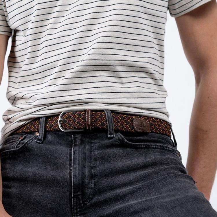 Billy Belt CB124 Elasticiteit woven belt bruin combi [Caracas]