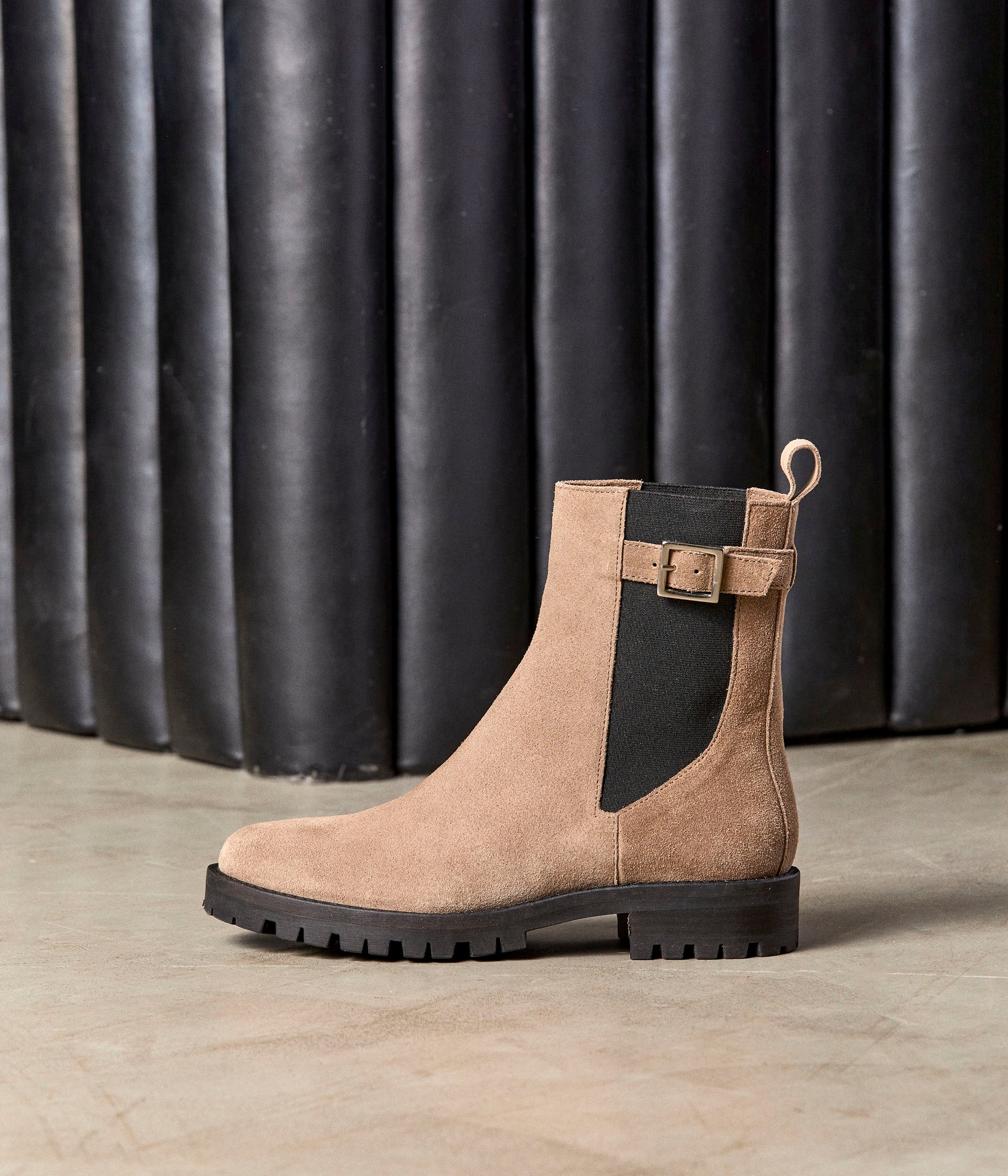 Boots taupe à brides Norma