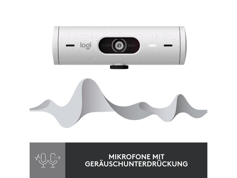 Logitech Webcam Brio 500 Weiss Full HD-Webcam mit RightLight 4 und HDR