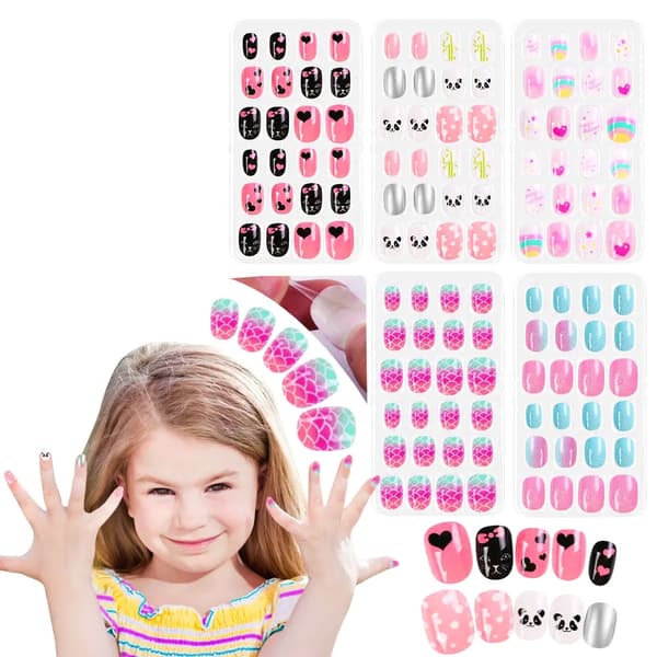 set Kids cute false nails DIY Nail Art 120 pcs