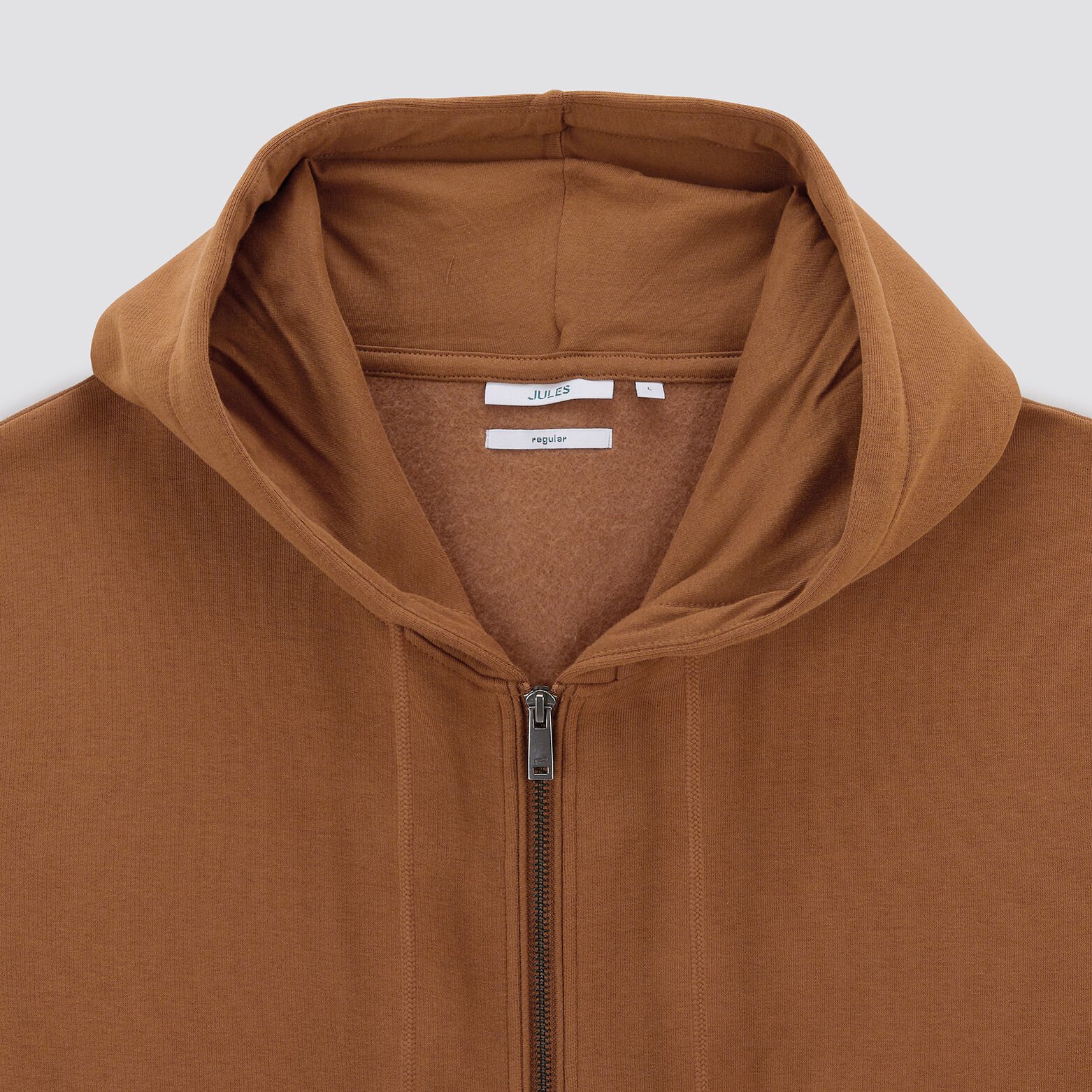 Sweat à capuche zippé Camel