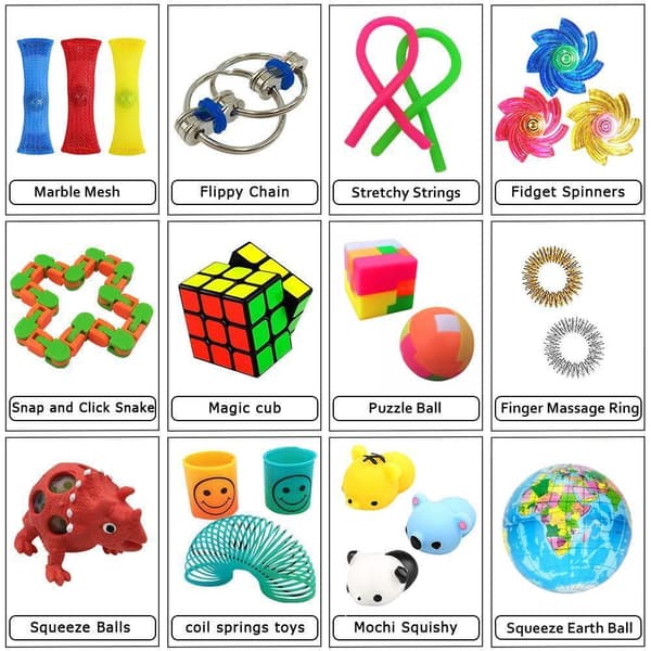 Favor 26stk Fidget Set Pack for kids Pop it Stress ball
