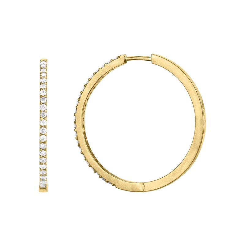 Boucles d'oreilles en Plaqué Or avec oxyde de zirconium blanc