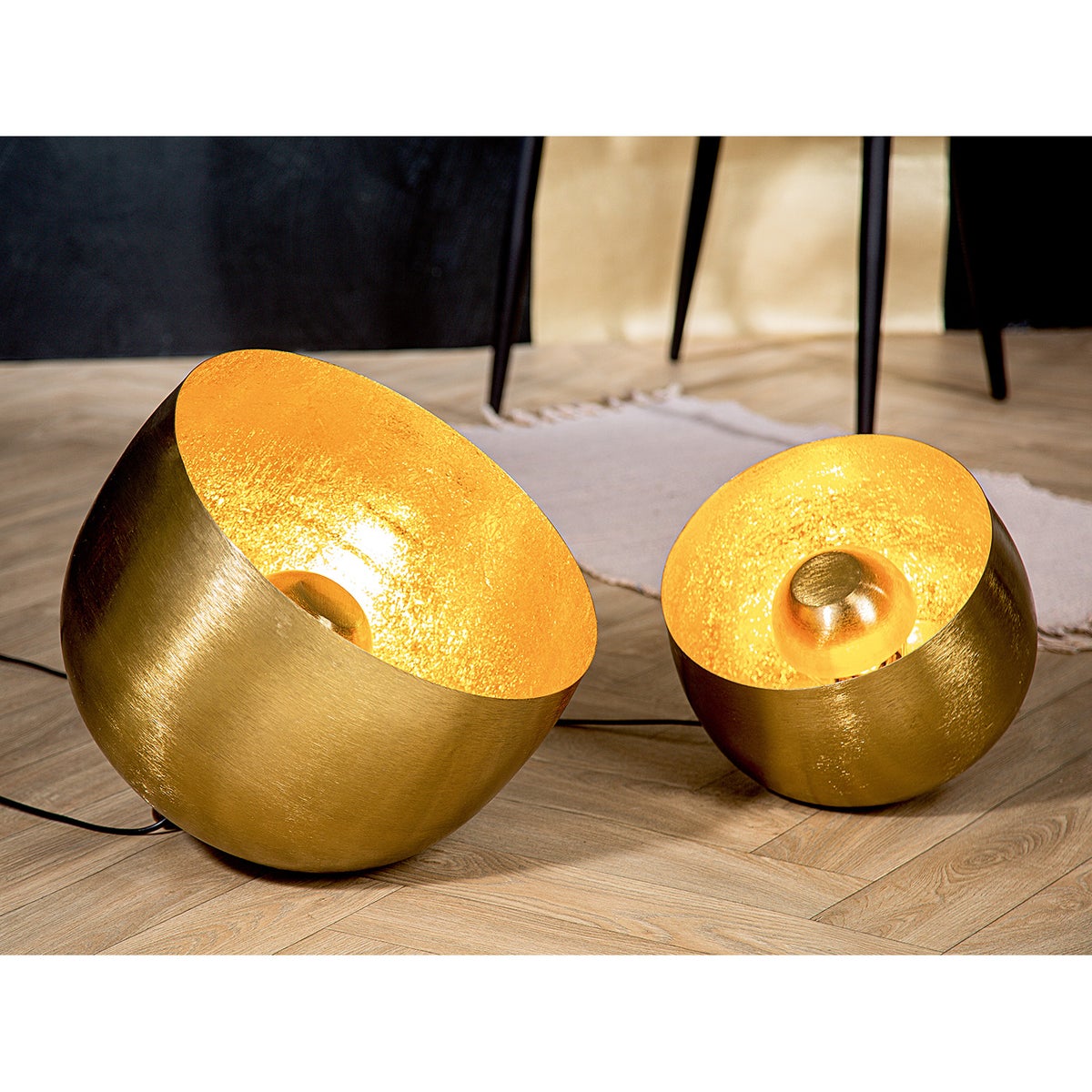 GILDE staande lamp, 25 cm hoog, goudkleurig metaal