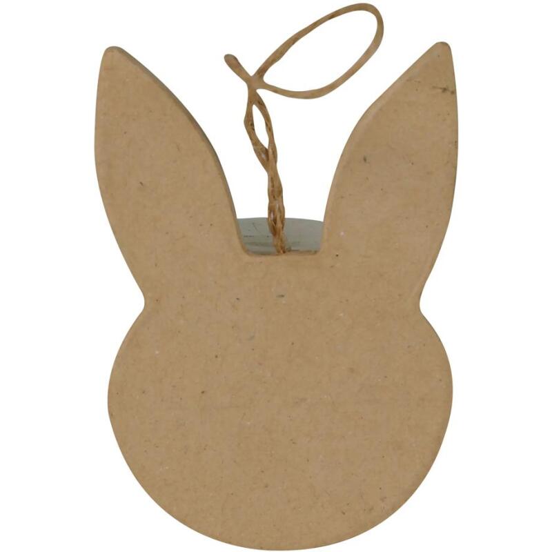 Tête de lapin plate à suspendre 1x6,5x9cm - Kraft