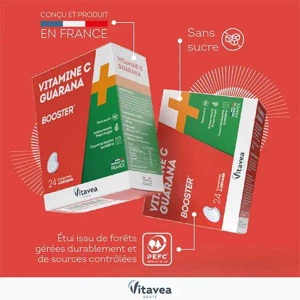 Vitavea Vitamine C + Guarana Booster 24 comprimés à croquer