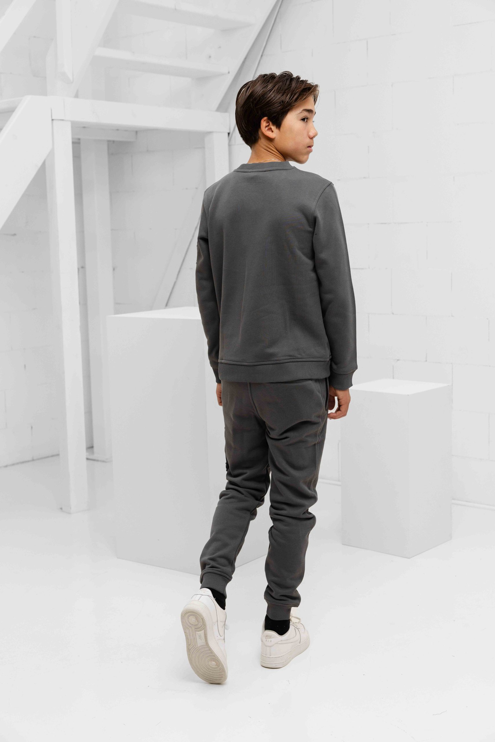 Malelions Nylon Pocket Sweater Trainingspak Kids Grijs
