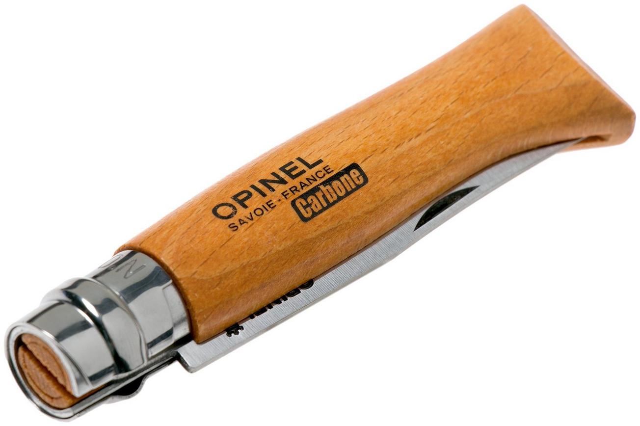 Opinel zakmes No. 8 Luxury Range met sheath van synthetisch leer, koolstofstaal