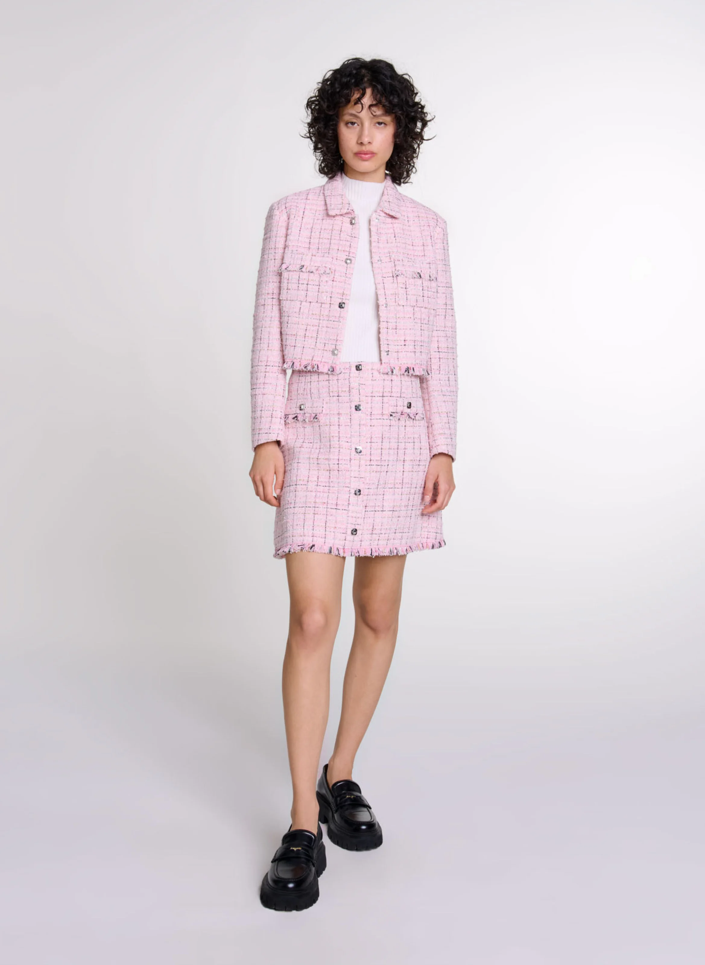 Veste courte en tweed | Rose