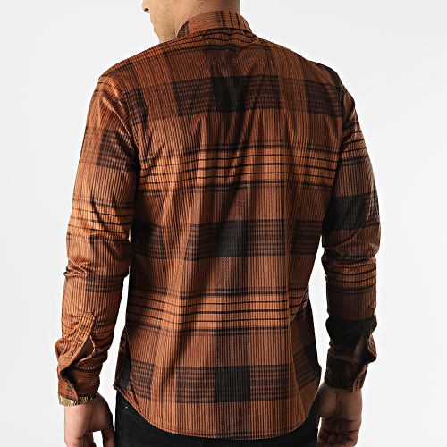 Chemise Manches Longues A Carreaux Y-3560-09 Marron Noir