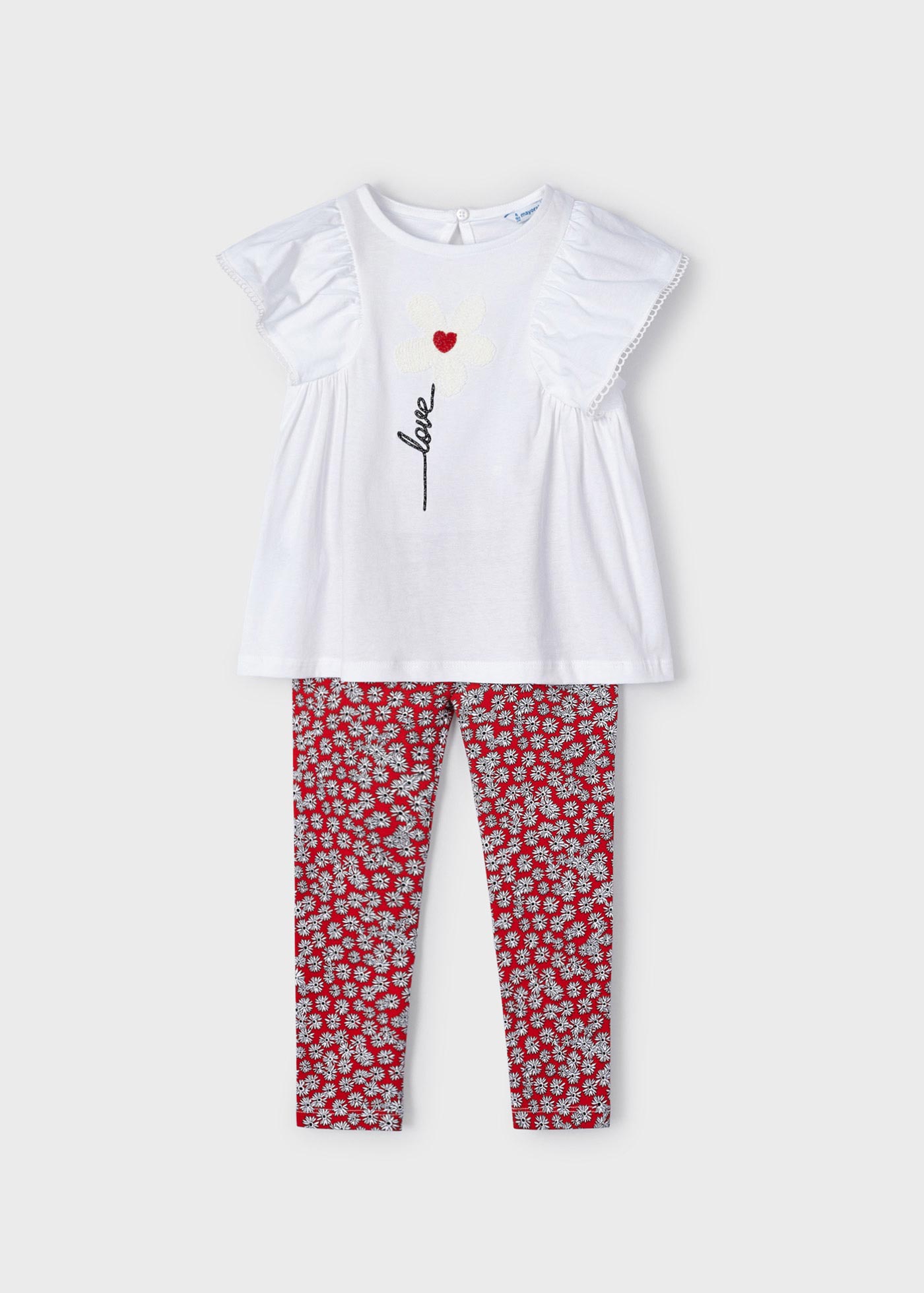 Conjunto de duas peças com leggings de algodão sustentável para meninas