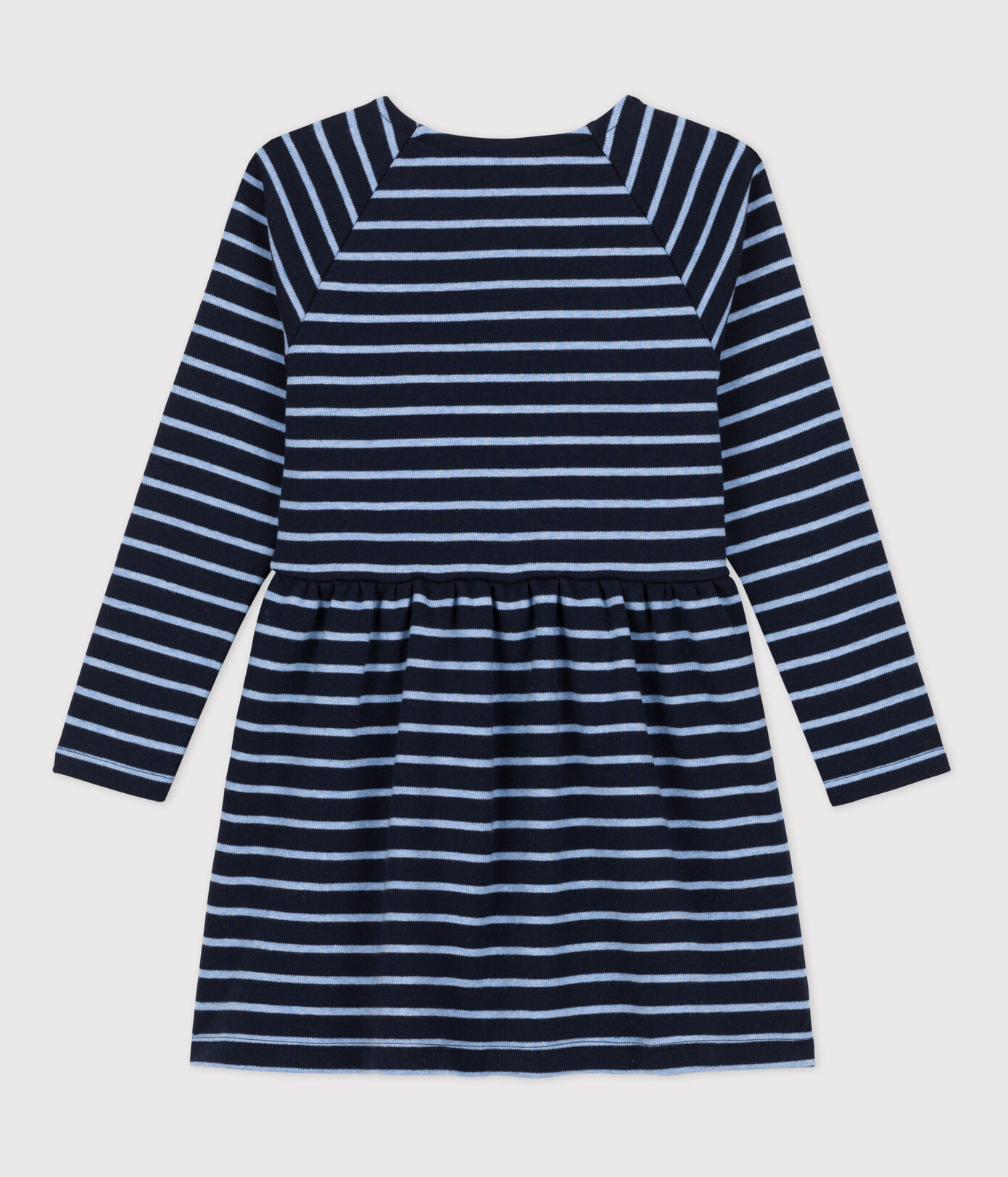 Robe chaude en coton rayée manches longues enfant fille