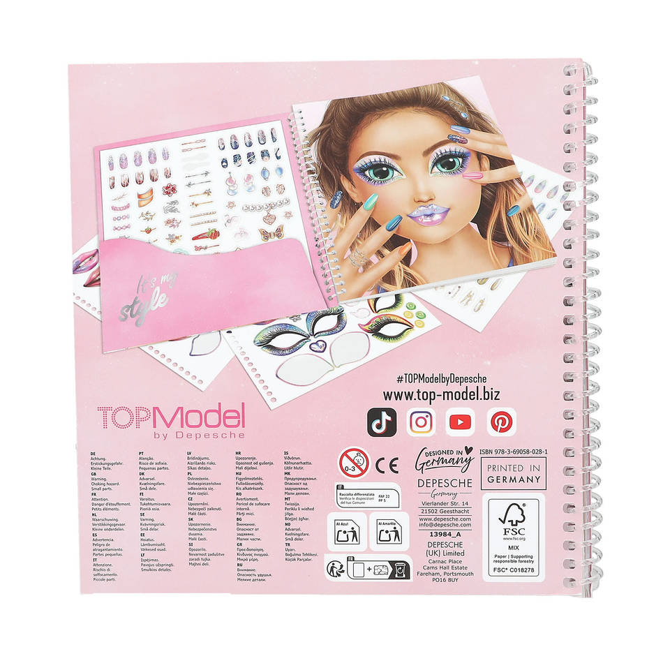 TOPModel Dress Me Up Face stickerboek