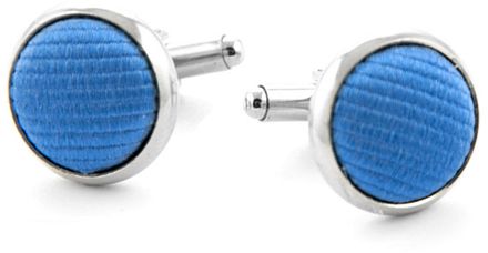 Zijde Manchetknoop Midden Blauw F05 91007M05A