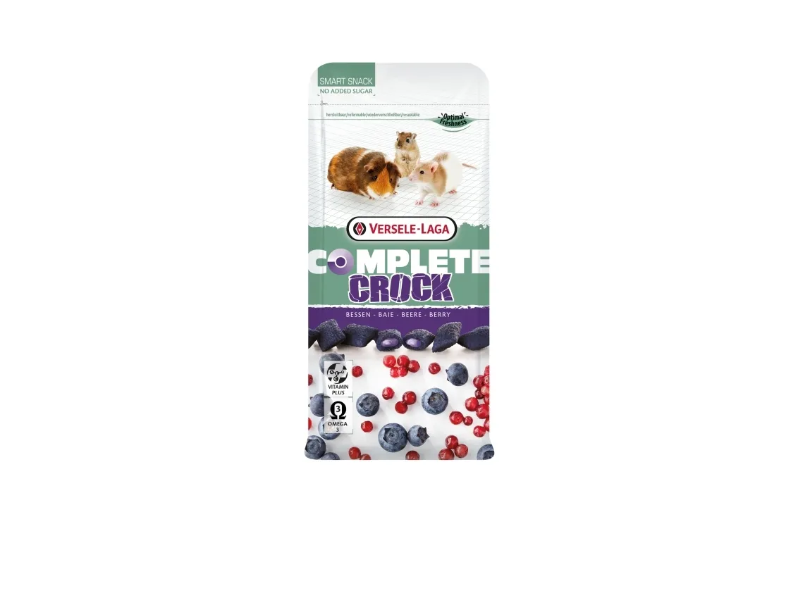 Versele-Laga Crock Berry, Snack, 50 g, Kanin, Omega-3, Vitamin A, vitamin C, vitamin D3, vitamin E, Taske
