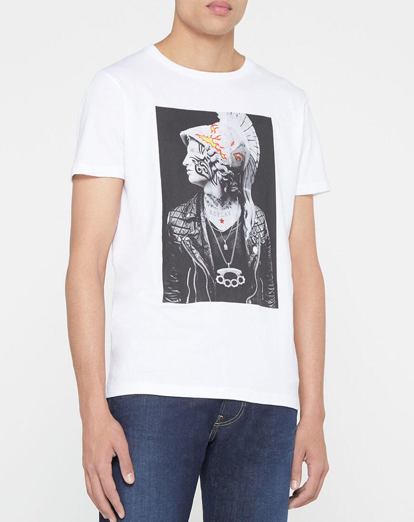 Replay T-Shirt print rock blanc