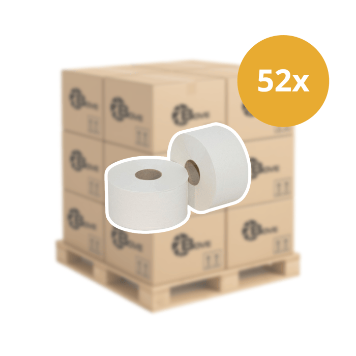 Pallet Mini Jumbo toiletpapier 2-laags 12st BOVE 418 99258078 220014 12 rollen Wit pallet afname (8108000P)