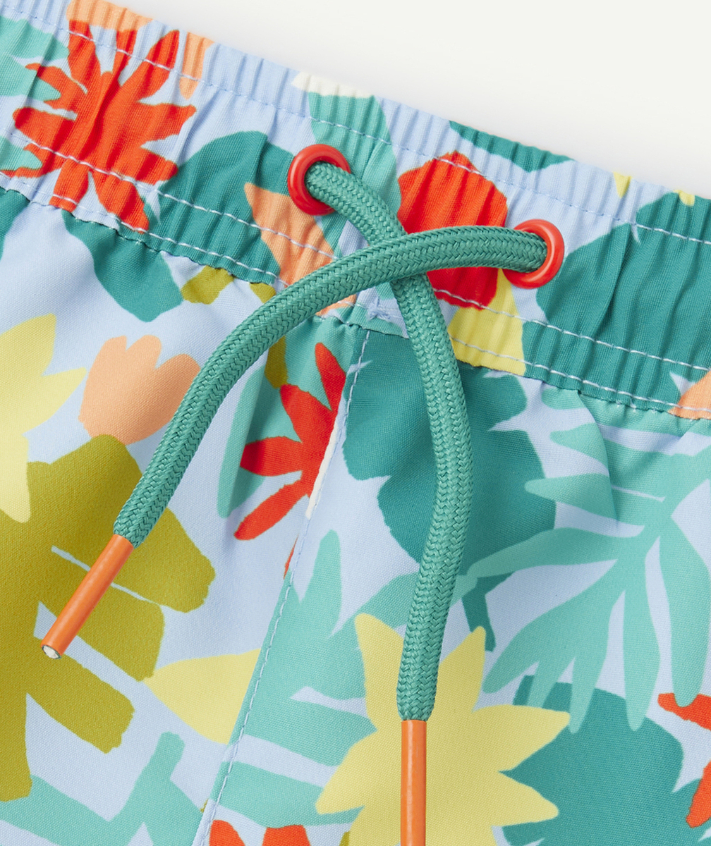 SHORT DE BAIN BÉBÉ GARÇON EN FIBRES RECYCLÉES BLEU IMPRIMÉ FEUILLE