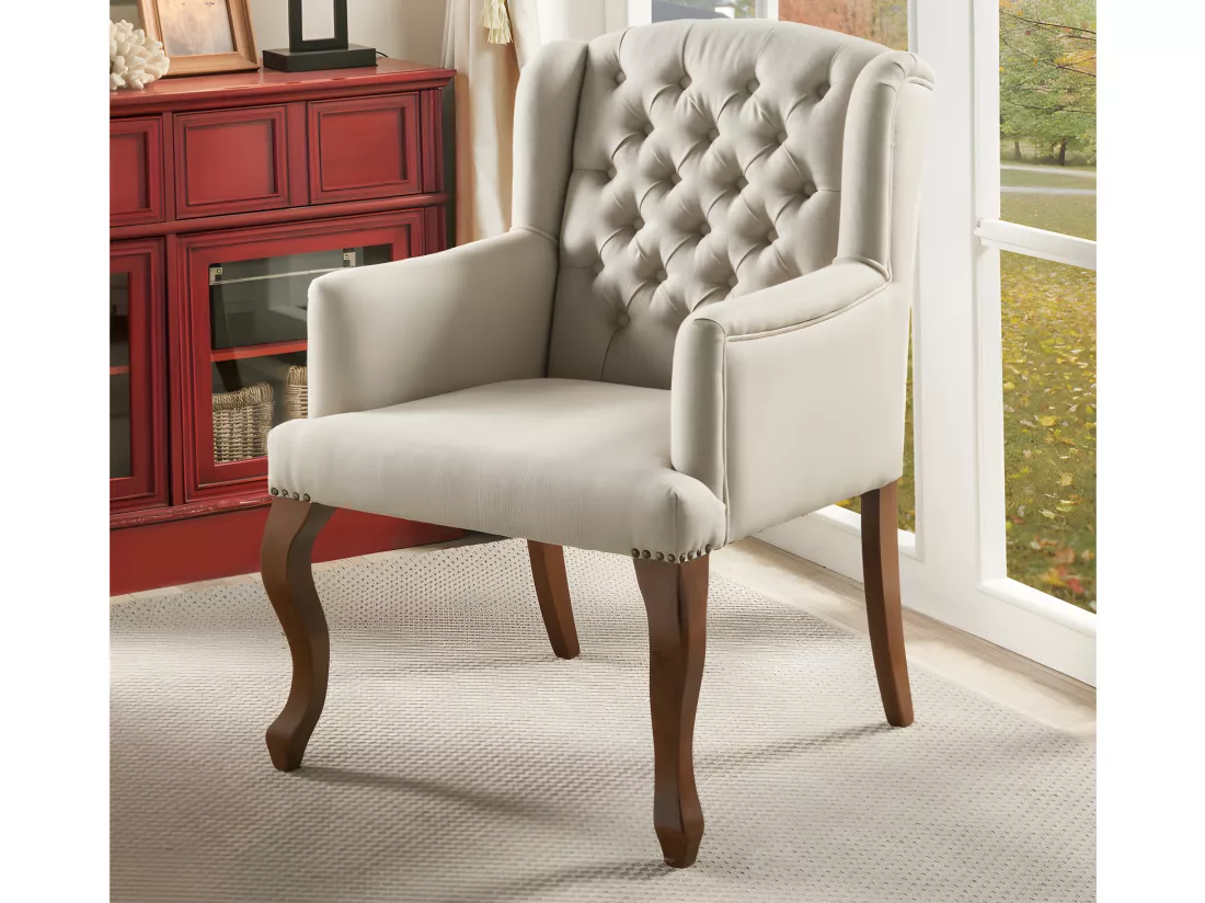 Fauteuil bergère en tissu PARUNA - Beige