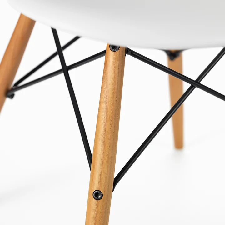 Vitra - Eames Plastic Armchair DAW RE, Ahorn dunkel / meerblau (Filzgleiter basic dark)