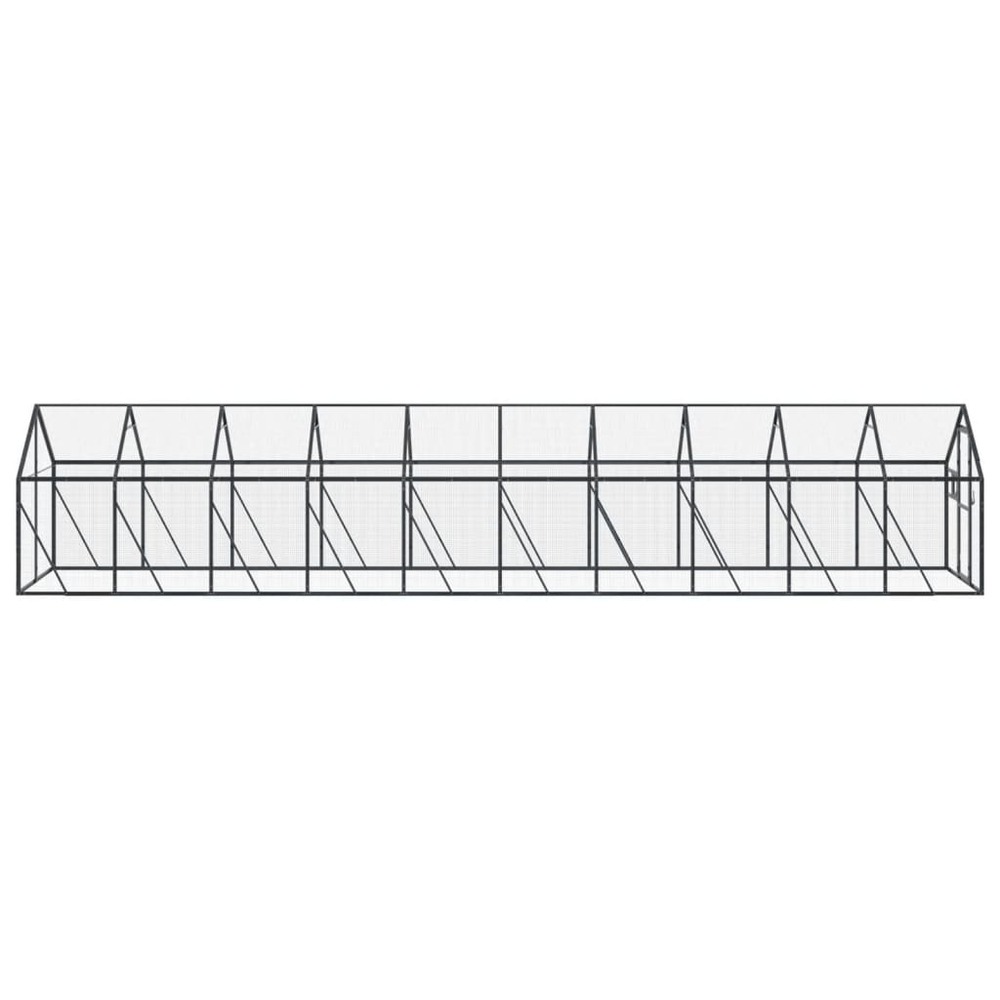 Volière anthracite 1,79x10x1,85 m aluminium