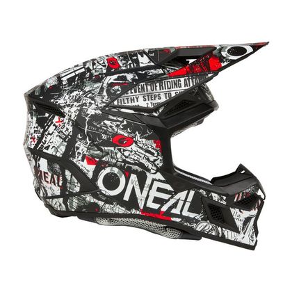 Casque cross O'Neal 3SRS - ATTACK 2025 - Noir / Blanc
