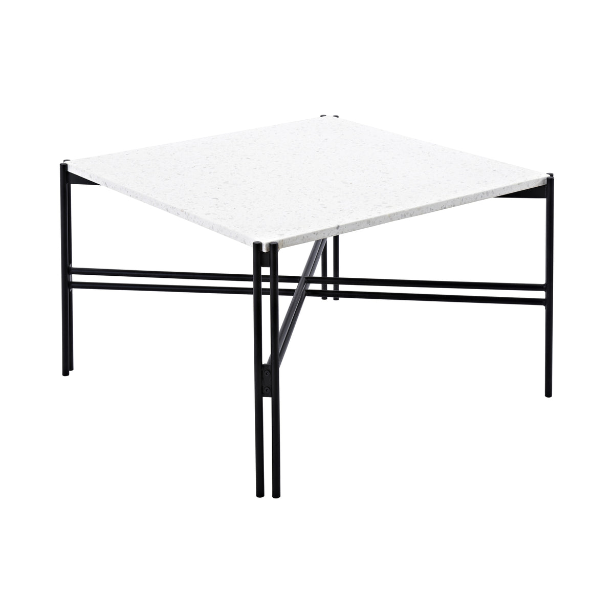 Voldby Salontafel - 75 x 75 cm - wit Terrazzo