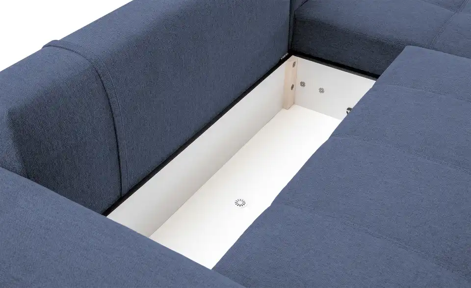 Ecksofa Arissa de Luxe Blau rechts Webstoff
