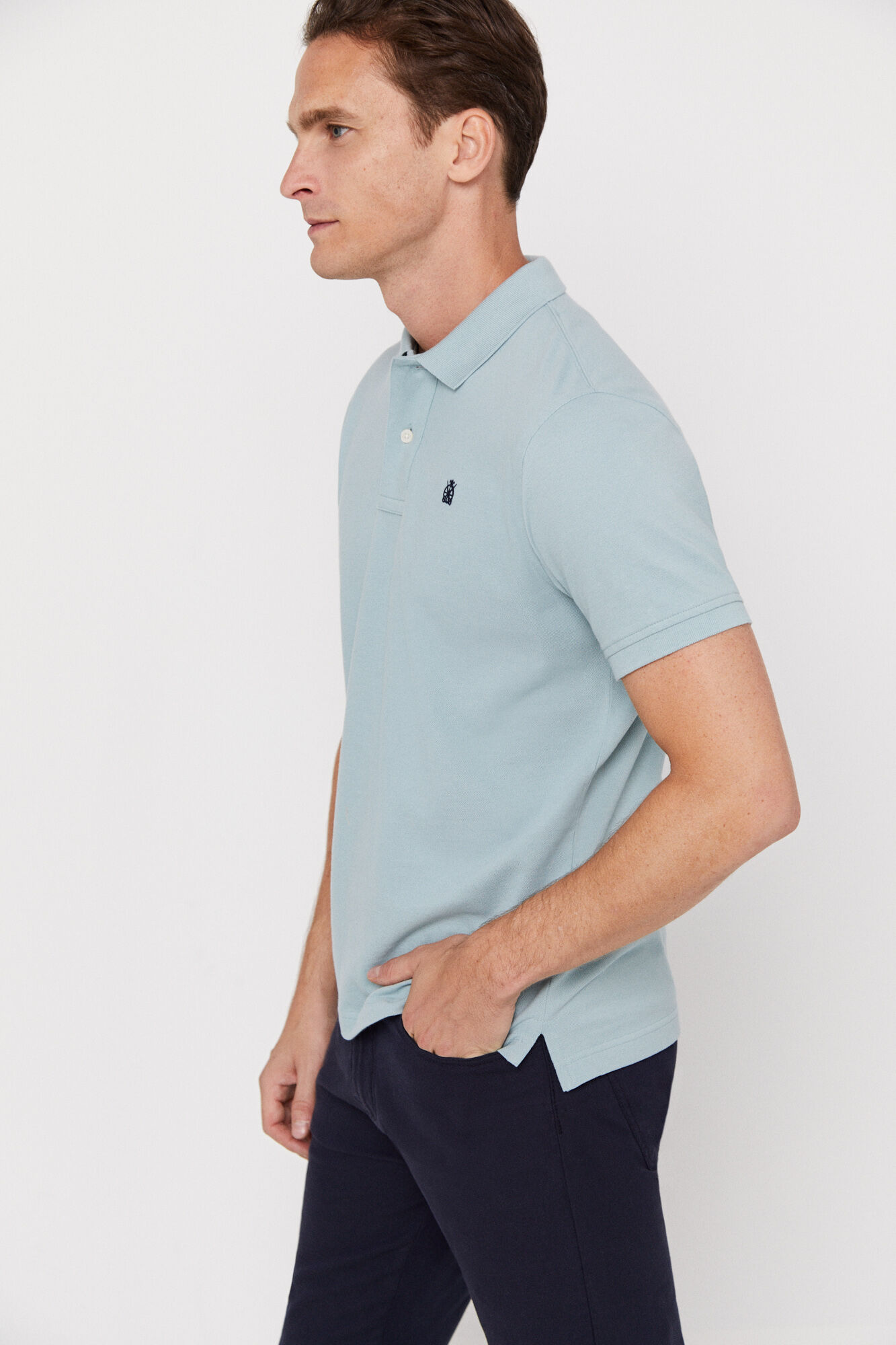 Camisa polo com logotipo - Azul