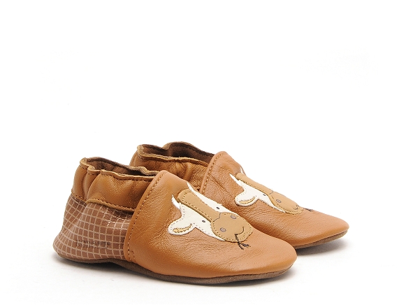Robeez chaussons bebe funny cow marron