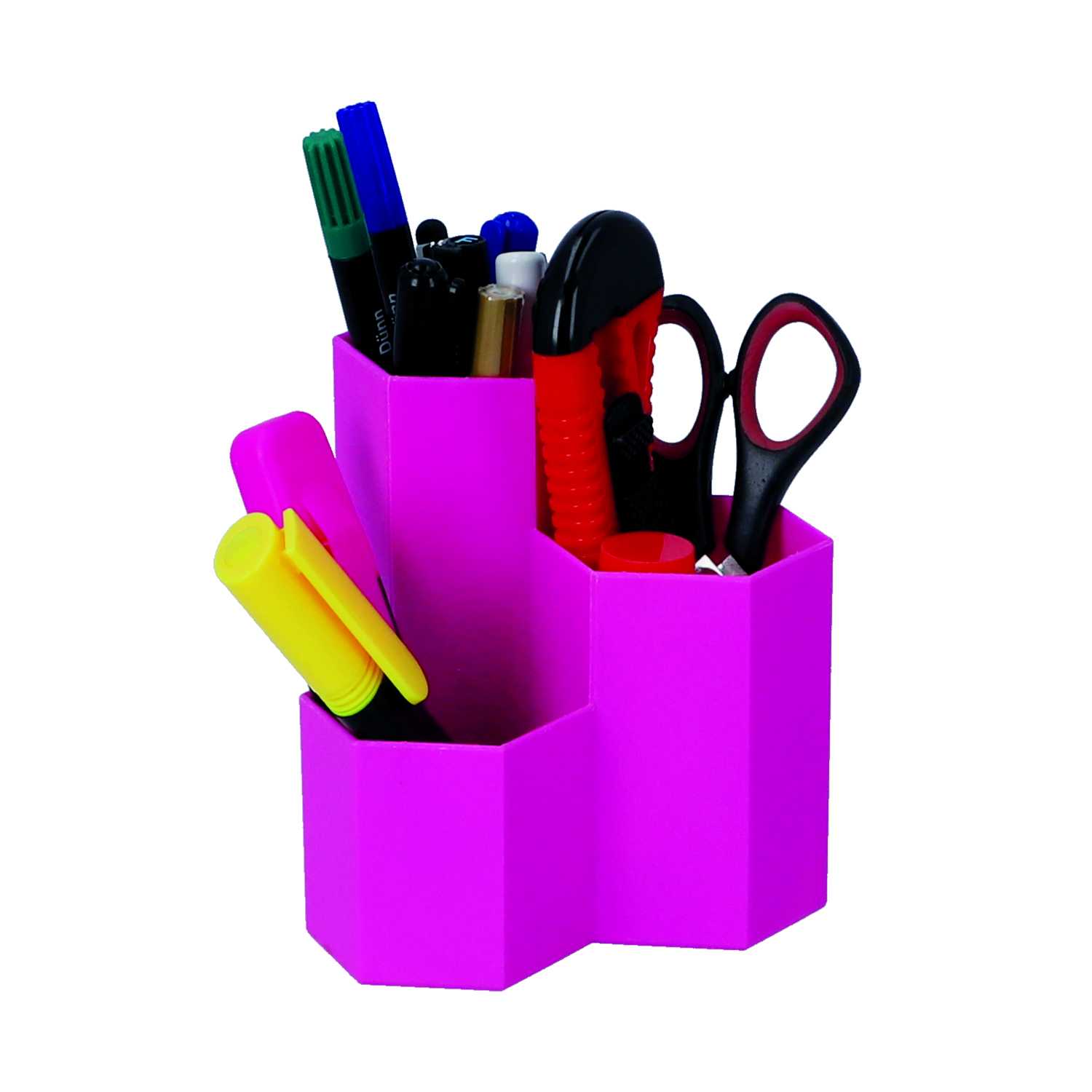 Stiftehalter Neon aus Kunststoff 11 x 12 cm 3fach