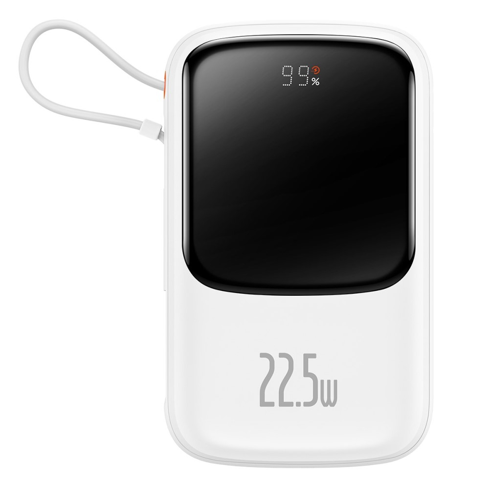 (22.5W) 10000mAh USB A / USB C Powerbank Power Delivery Ladegerät inkl. USB C Ladekabel mit LED Anzeige - Weiss