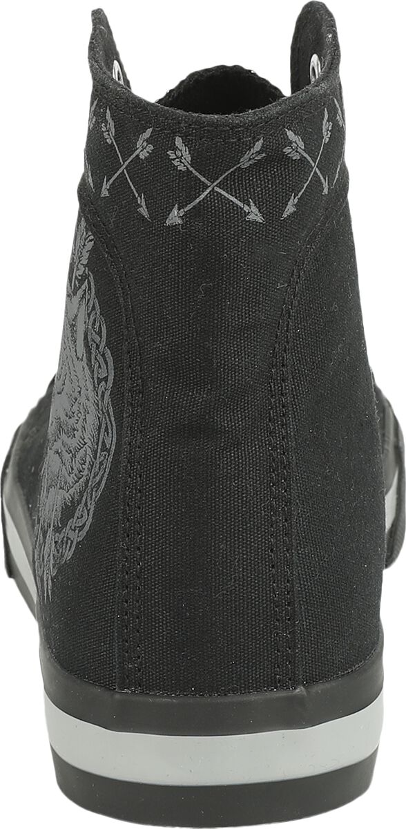 Sneaker with Wolf an Arrow Print | Black Premium by EMP Baskets hautes