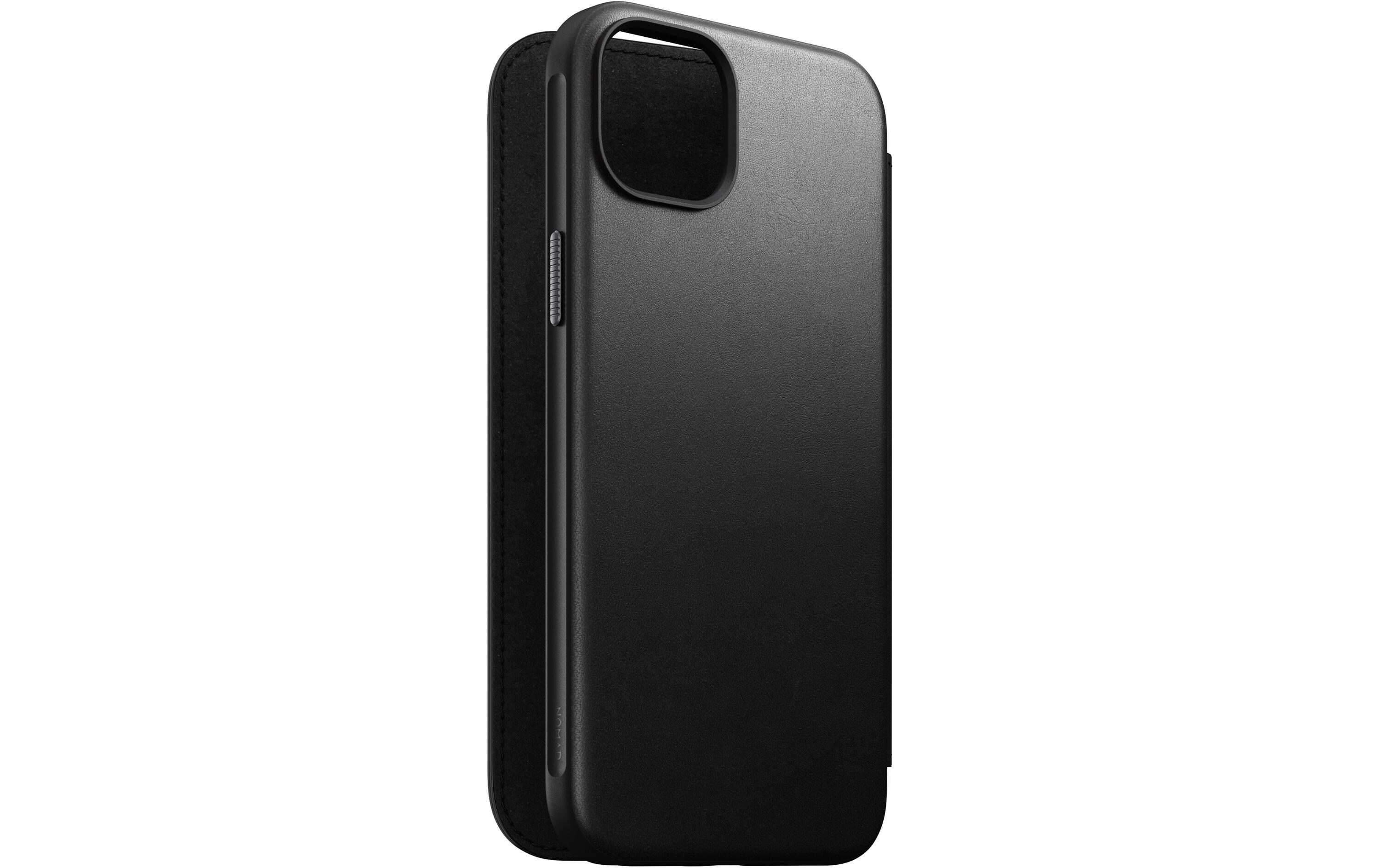 Book Cover Modern Leather Folio iPhone 15 Plus SchwarzModernes Leder Folio für das Apple iPhone 15 Plus