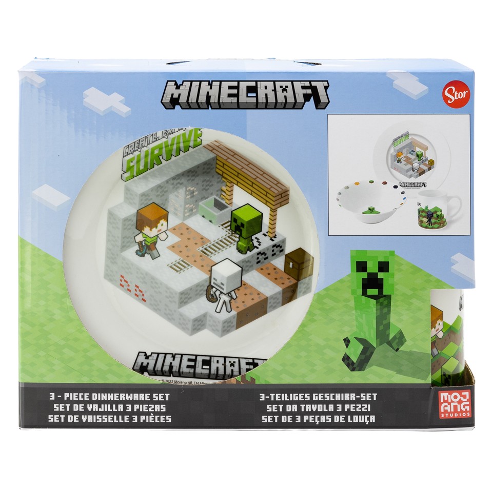 Stor - Gavesæt med 3 dele - Minecraft
