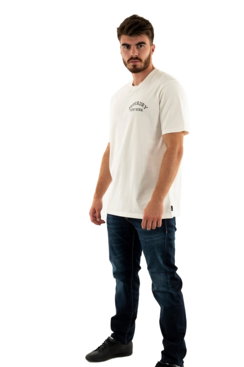 Tee shirt superdry tattoo back graphic loose 34c winter white