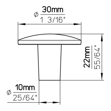 Knop Jelte zwart 30 mm