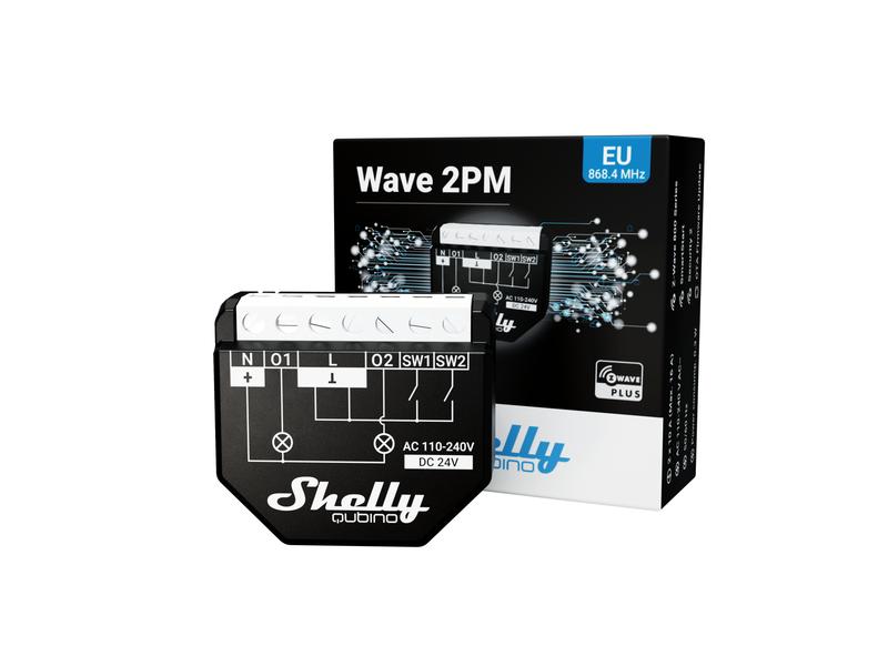 Shelly Funk-Schaltaktor mit Leistungsmessung Qubino WAVE 2P Smarthome Z-Wave Schaltaktor mit Leistungsmessung
