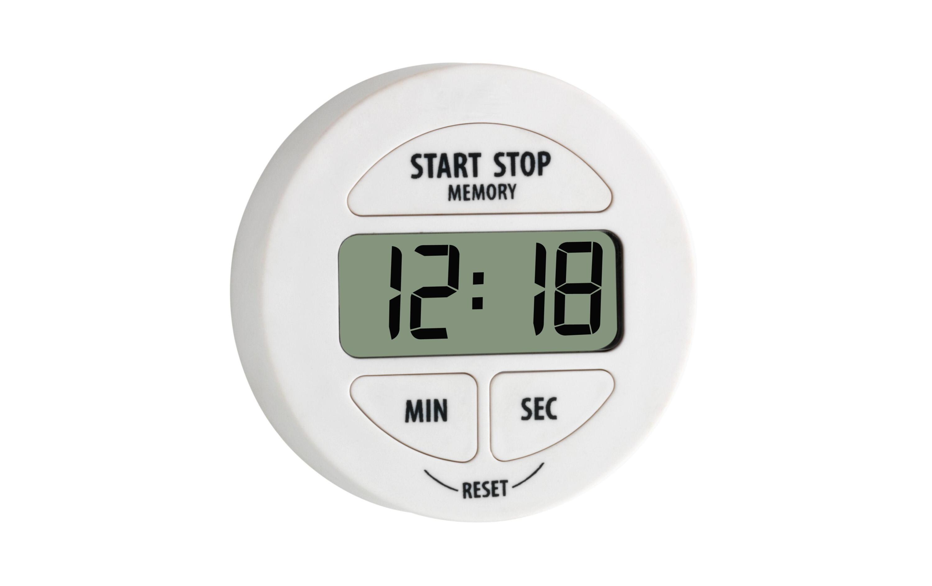 Timer Digital mit Stoppuhr, WeissTimer