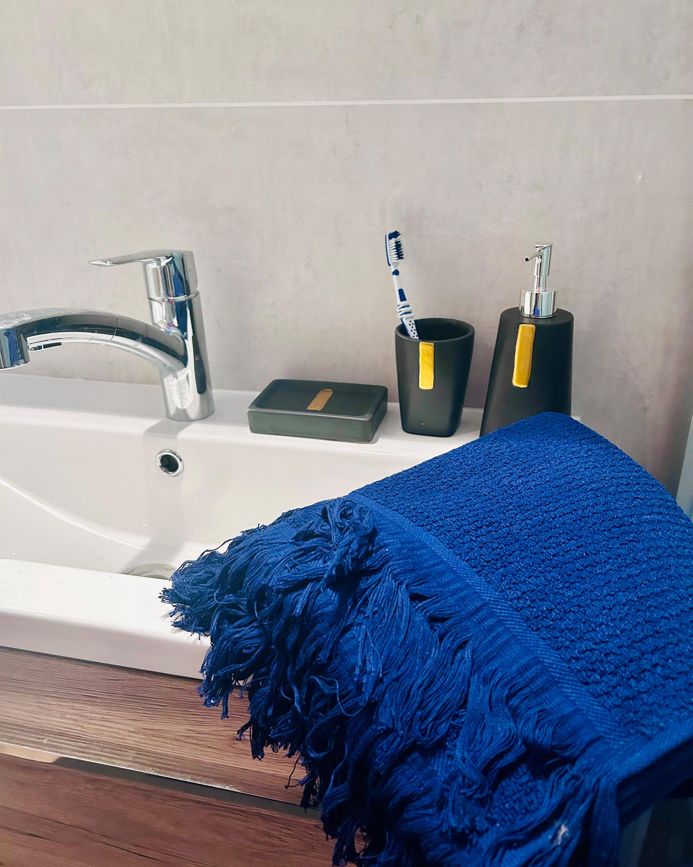 2-delige handdoekset ATIU Badstof Marineblauw