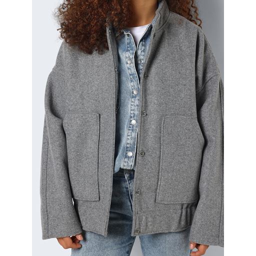 Noisy May Halston Bomber Jakke, Light Grey Melange, S