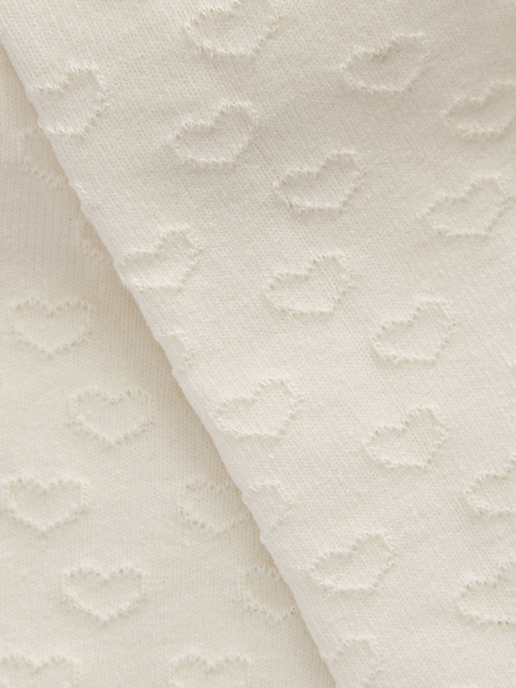 Ecru-crème - Katoenrijke maillots met hartjes en textuur