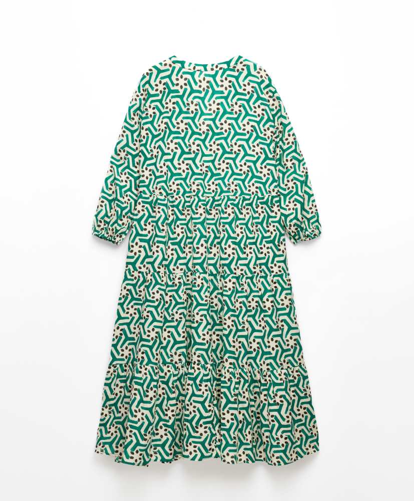 Vestido túnica de algodão estampado