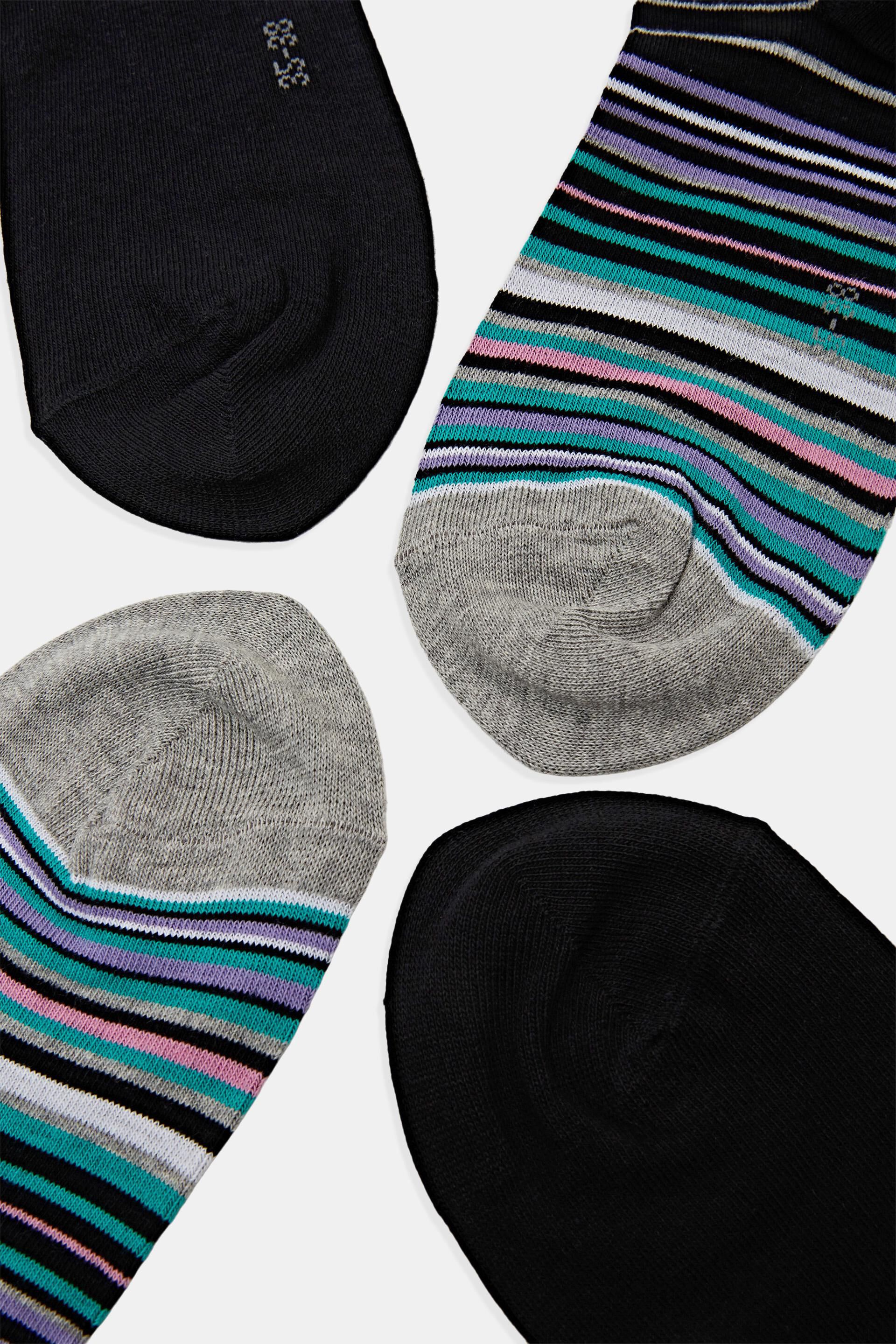 Lot de 2paires de socquettes basses colorées, coton biologique