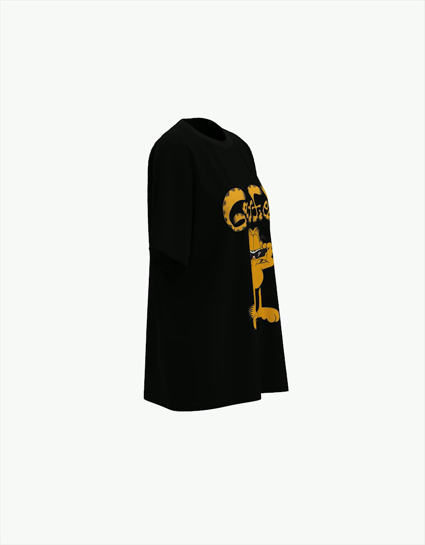 Camiseta oversized de manga curta com estampa do Garfield